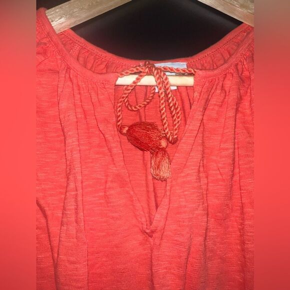 Sundance Coral boho Bell Sleeve Lace Detailed Top size Medium EUC - Picture 4 of 8